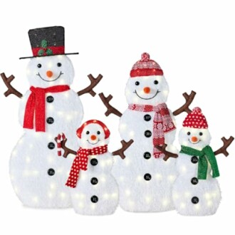 Best Choice Products 4ft Lighted Christmas Snowman Family Set